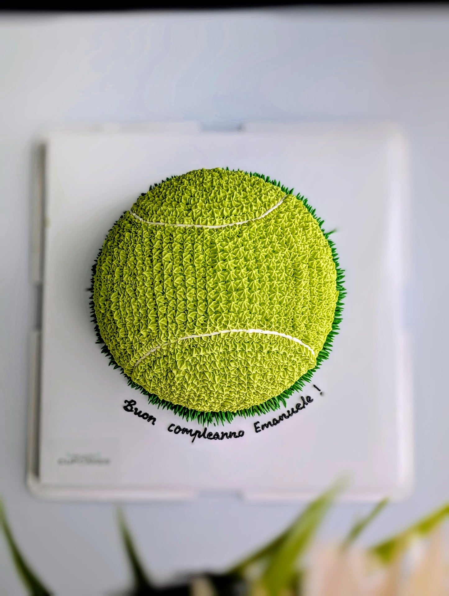Tennis-themed birthday cake with hand-piped buttercream court design, The Good Cupcakes Singapore