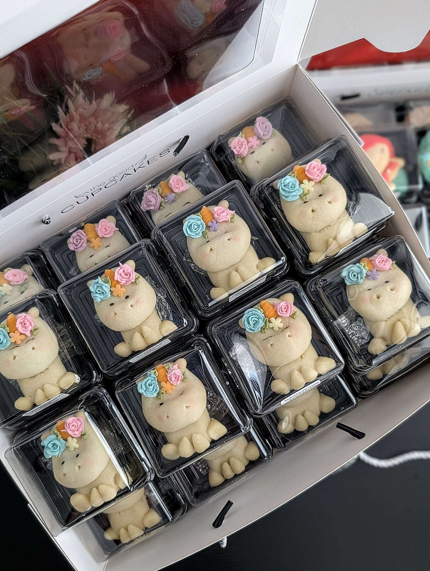 Rainbow Unicorn shortbread cookies individually boxed for gifting, hand-painted low sugar cookies — The Good Cupcakes Singapore