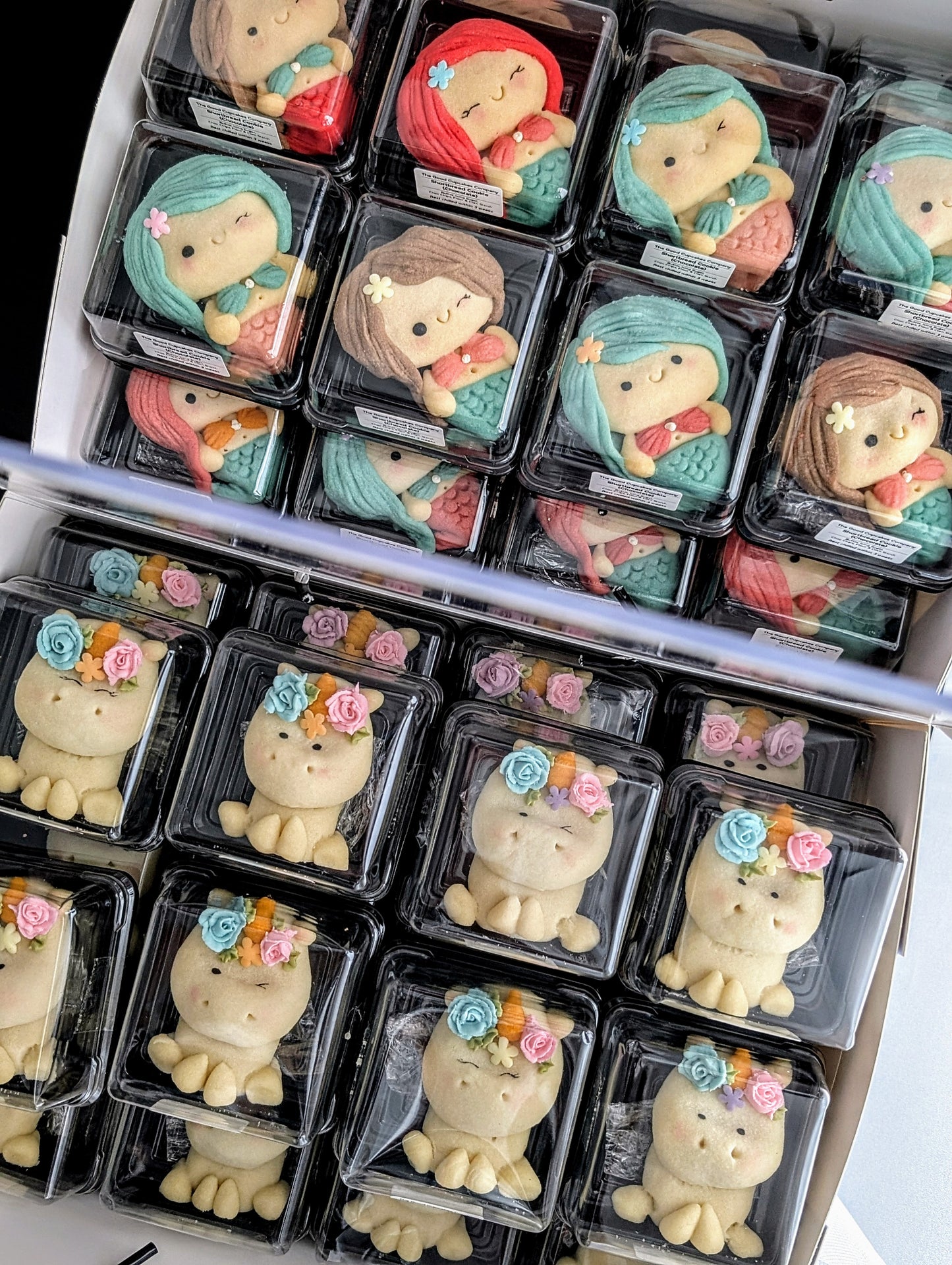 Mermaid shortbread cookies, handmade and hand-painted with natural colouring, low sugar, The Good Cupcakes Singapore