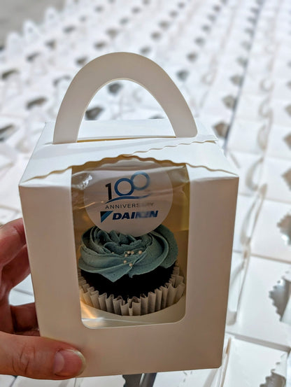 Corporate logo cupcakes with custom company branding, Singapore