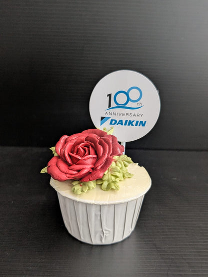 Corporate branded cupcakes with edible logo design, Singapore