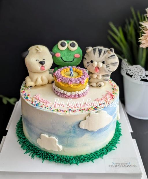 Party animal cake, cute cake, birthday cake, low calories, healthy cake, The Good Cupcakes Singapore