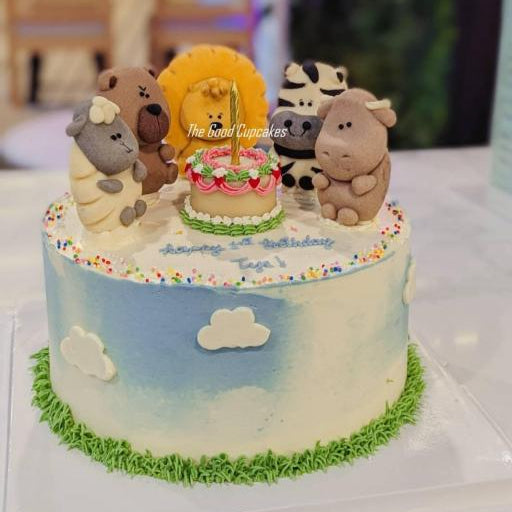 Party animal cake, cute cake, birthday cake, low calories, healthy cake, The Good Cupcakes Singapore