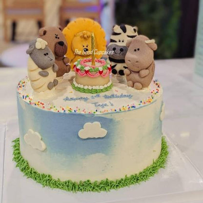 Party animal cake, cute cake, birthday cake, low calories, healthy cake, The Good Cupcakes Singapore