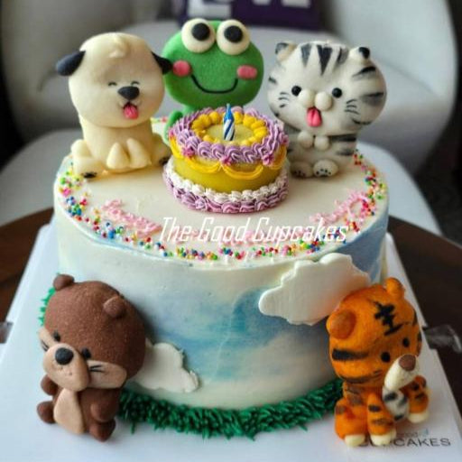 Party animal cake, cute cake, birthday cake, low calories, healthy cake, The Good Cupcakes Singapore