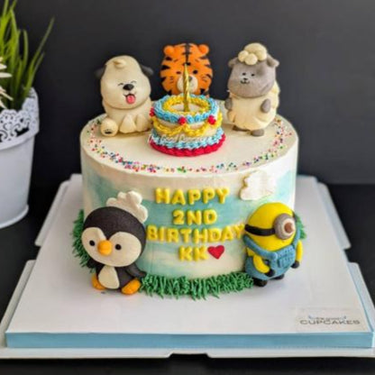 Party animal cake, cute cake, birthday cake, low calories, healthy cake, The Good Cupcakes Singapore