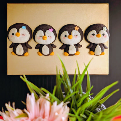 Handmade penguin-shaped shortbread cookie, low sugar, made to order by The Good Cupcakes, Singapore