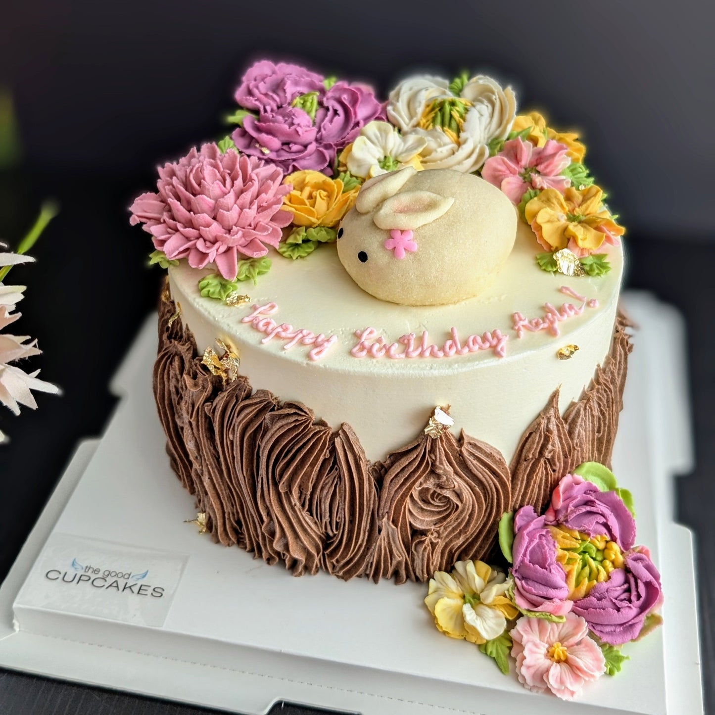 floral cake, flower cake, healthy cake, bunny cake, birthday cake, birthday cake for mom