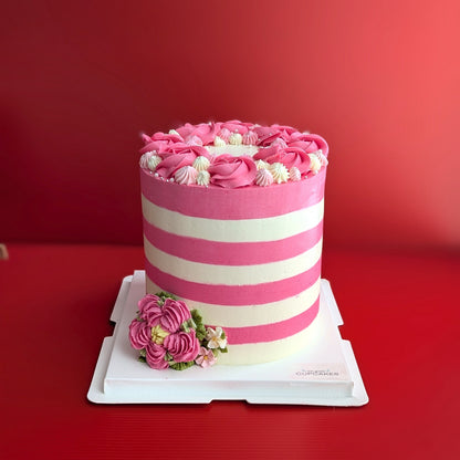 pink cake, birthday cake, Rosette Cake, girl birthday cake, healthy cake