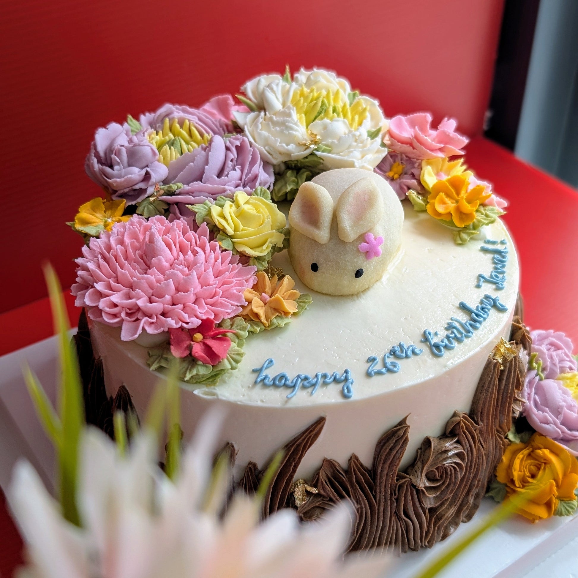 floral cake, flower cake, healthy cake, bunny cake, birthday cake, birthday cake for mom