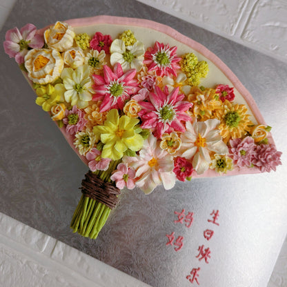 bean paste flowers, floral cake, flower cake, birthday cake, low calories, healthy cake