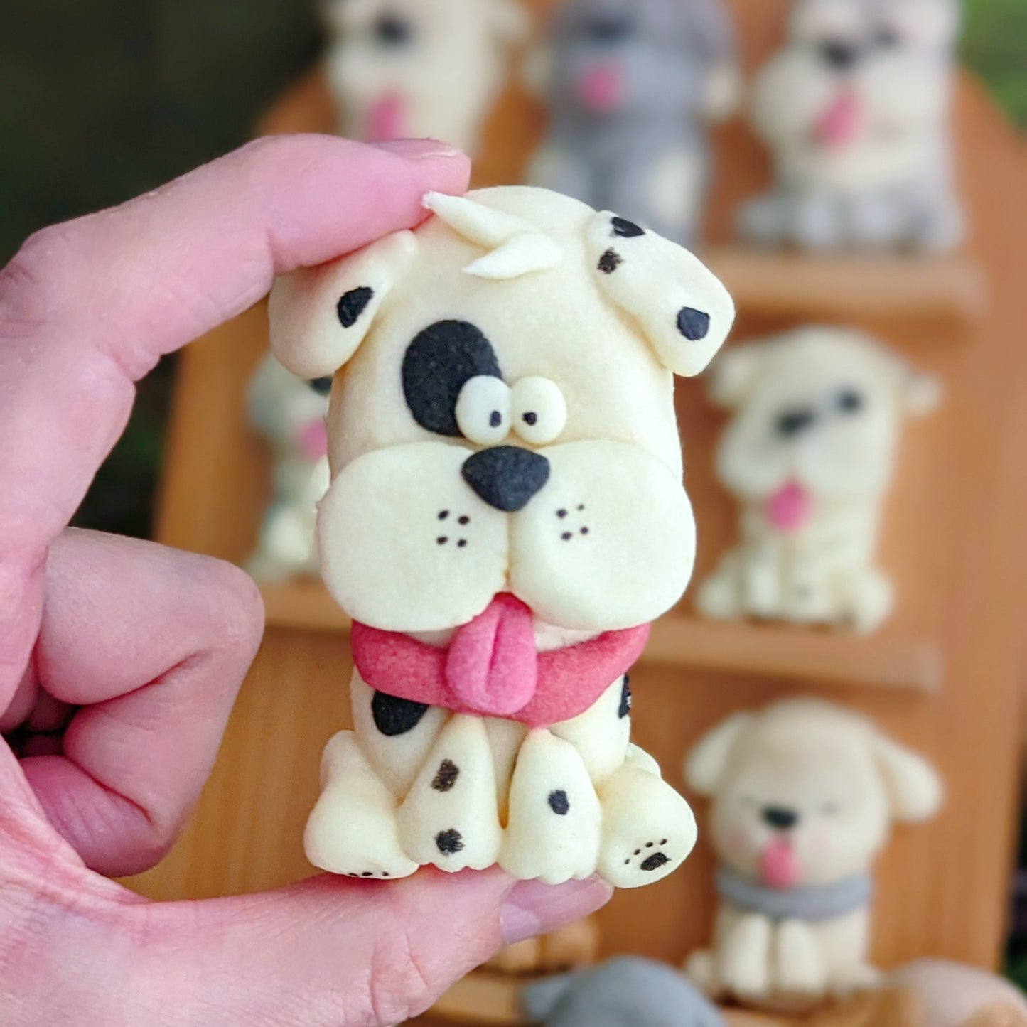 Puppy shortbread cookies, handmade and hand-painted in different designs, low sugar, The Good Cupcakes Singapore