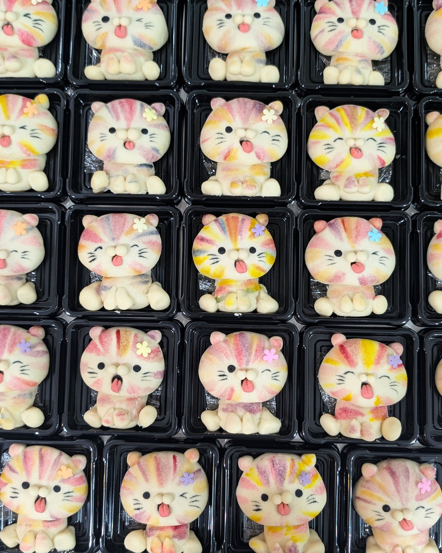 Rainbow Kitty shortbread cookies, handmade and hand-painted, low sugar, The Good Cupcakes Singapore
