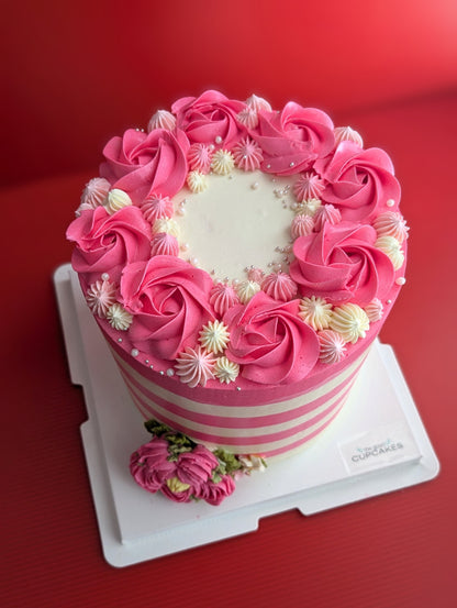 pink cake, birthday cake, Rosette Cake, girl birthday cake, healthy cake