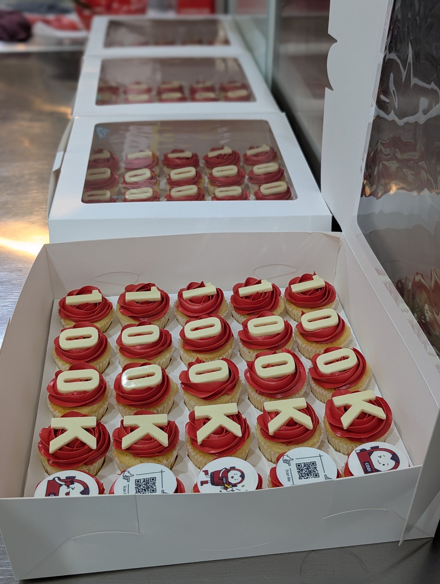 Custom corporate logo cupcakes and cakes, Singapore