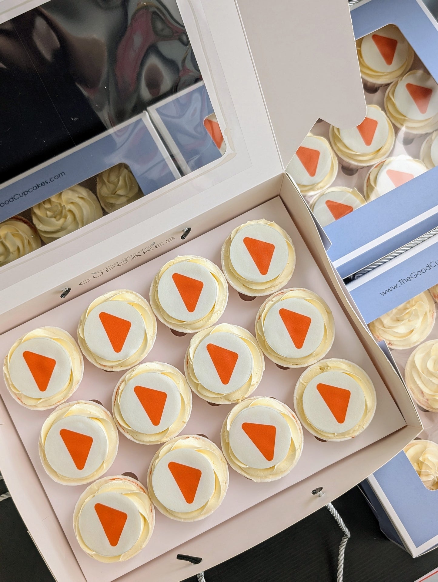 Corporate logo cupcakes for office celebration, Singapore