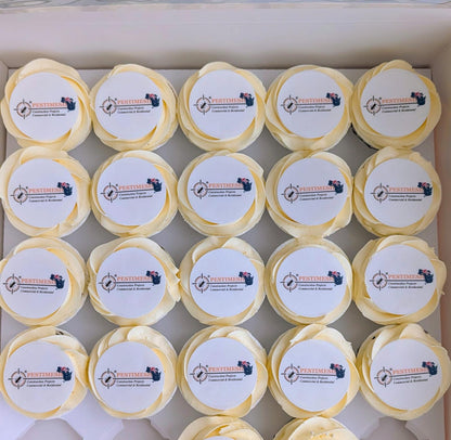 Custom branded corporate cake with company logo, Singapore