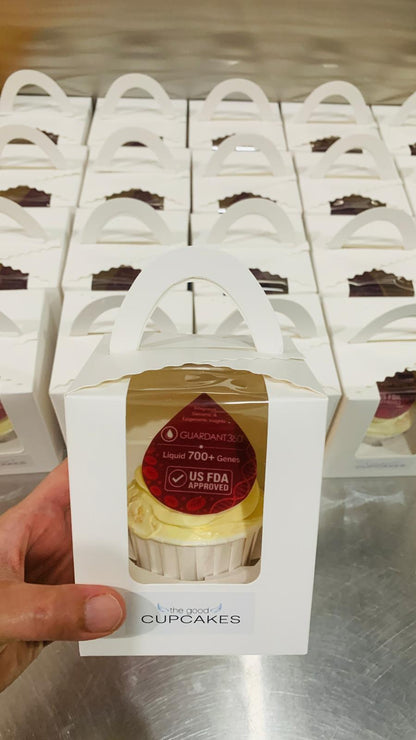 Custom corporate logo cupcakes for product launch, Singapore