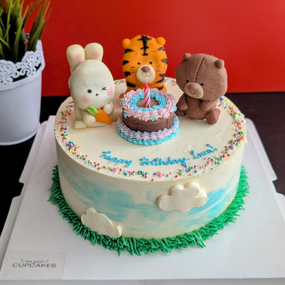 Party animal cake, cute cake, birthday cake, low calories, healthy cake, The Good Cupcakes Singapore