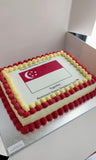 Custom branded cake for a corporate client event, The Good Cupcakes Singapore